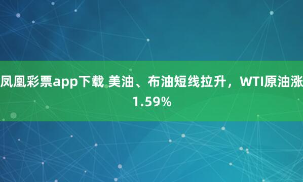 凤凰彩票app下载 美油、布油短线拉升，WTI原油涨1.59%