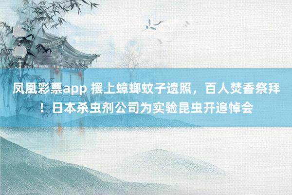 凤凰彩票app 摆上蟑螂蚊子遗照，百人焚香祭拜！日本杀虫剂公司为实验昆虫开追悼会